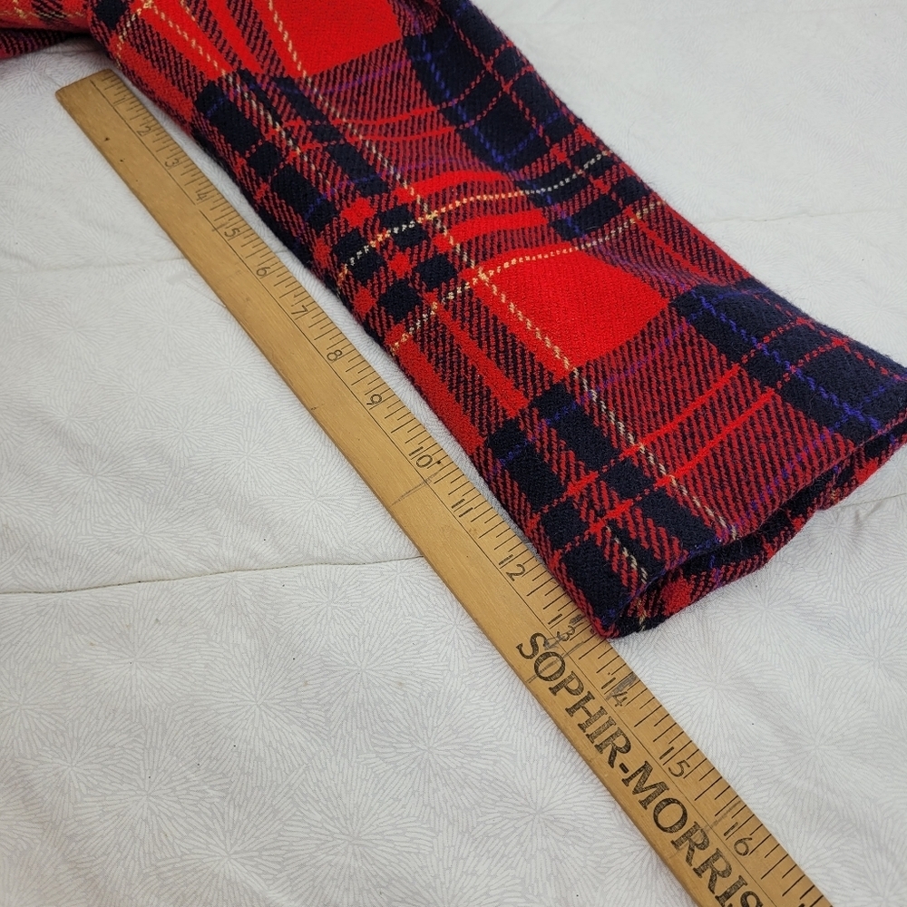 Liz Claiborne vintage wool red plaid blazer gold buttons 80's office preppy 10 - Picture 7 of 10